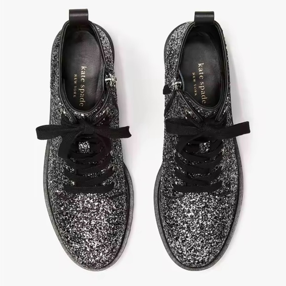 Kate Spade Women’s Jemma black silver glitter boots size 10 like new make offer - Picture 3 of 10